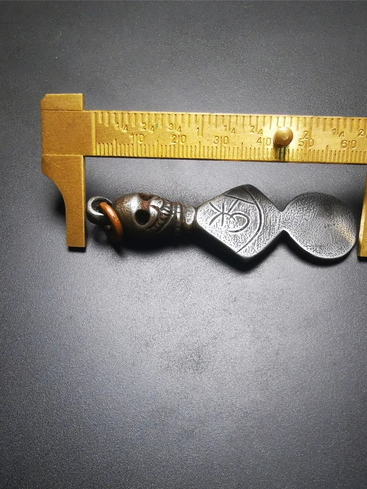 Gandhanra Vintage Skull Sītavana Phurba Amulet,Kila,Kilaka Pendant, Handmade Cold Iron Amulet