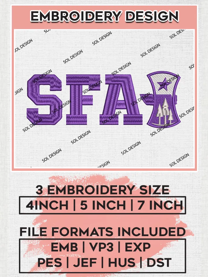 NCAA SFA Lumberjacks Team Logo embroidery designs, NCAA Stephen F. Austin Lumberjacks Logo Machine embroidery designs, NCAA Logo embroidery designs, NCAA Lopes Machine embroidery designs, Digital Download