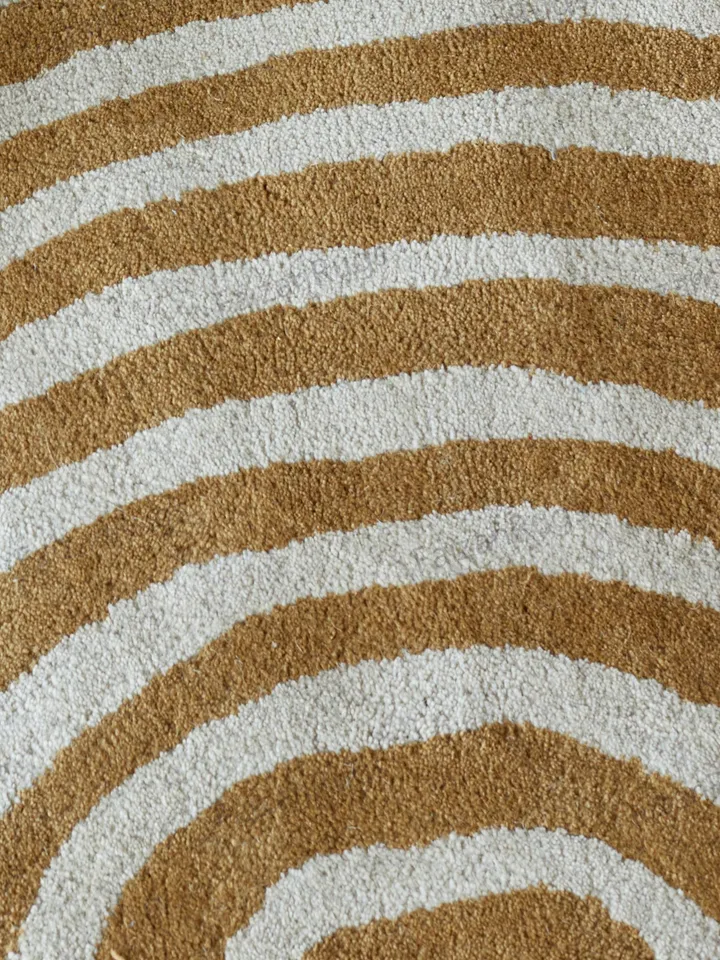 Abstract Swirl Dark Green And Ochre Hand Tufted Rugs 100% Wool For Living Room, Bed Room, Kids Room In Any Size 9x12,8x10,6x9,5x8,3x5