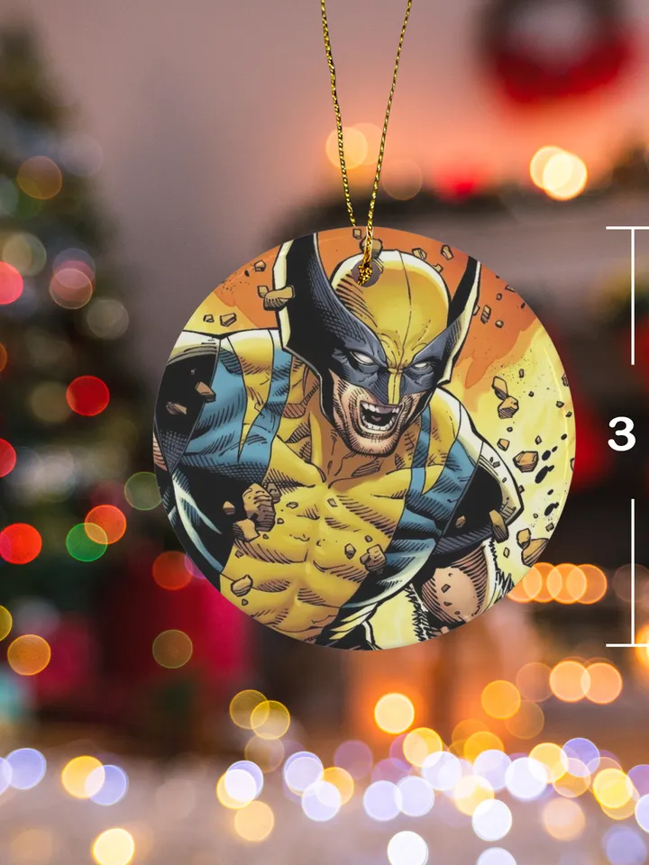 Wolverine Christmas Ceramic Ornament