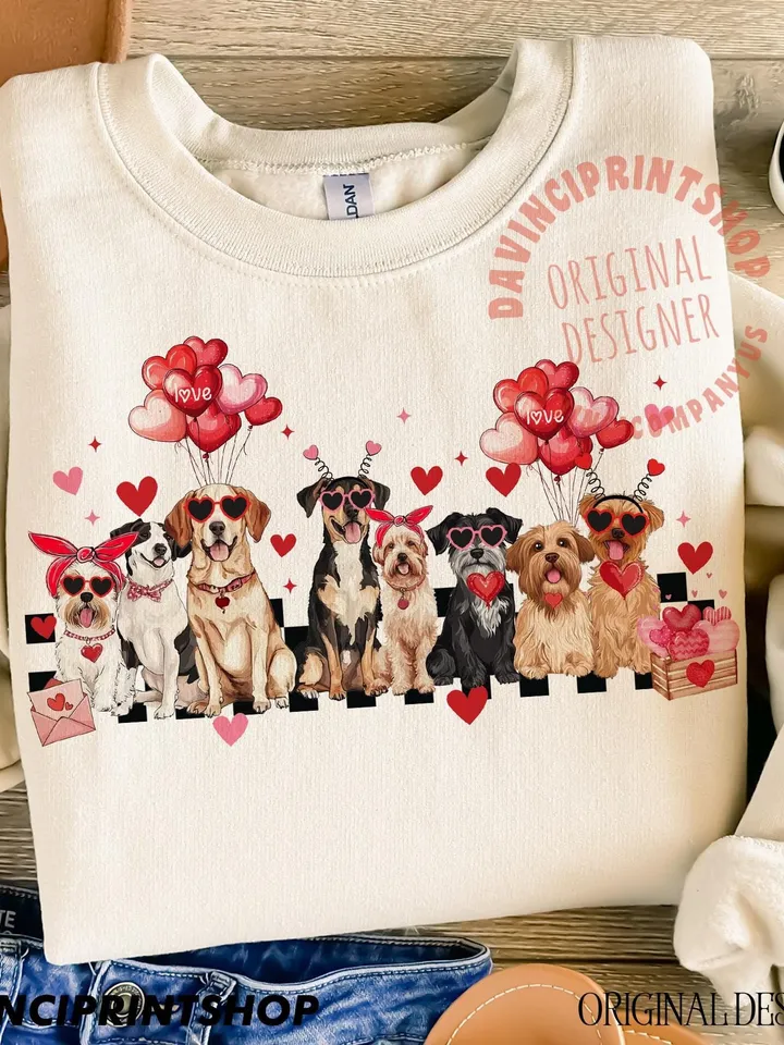 Valentines Day Dogs Png, Cute Valentines Day Png, Love Png, Dog Lover Png, Dog Valentines Png, Dogs Png, Valentines Day Shirt Png, Dog lover