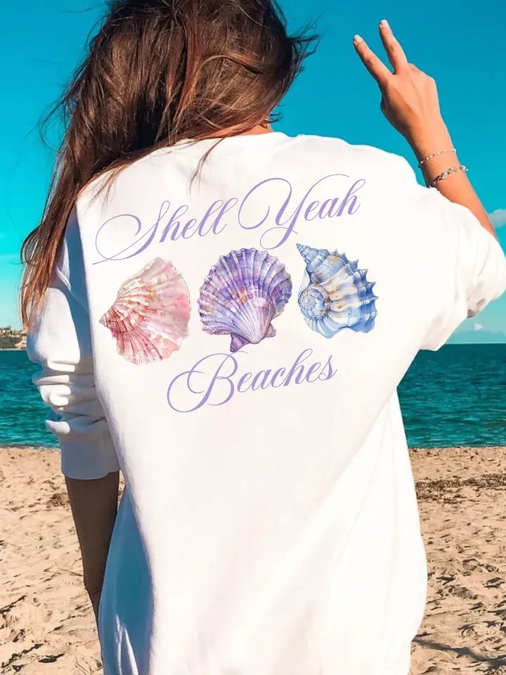 Shell Yeah PNG,Summer Beach Design, Sea Shell PNG, Coconut Girl Aesthetic, Trendy Mermaid Shirt, trendy Summer Png, Beach vibes png,