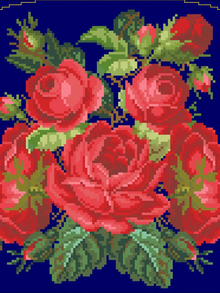 Antique Cross Stitch Pattern Bag with Flowers Counted Digital Download PDF