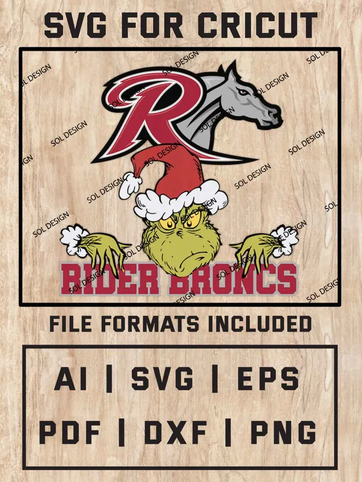 Grinch Rider Broncs SVG, NCAA College Team SVG Design, NCAA Rider Broncs SVG, NCAA Rider Broncs Team Cricut, Christmas Svg, Grinch svg, Digital Download