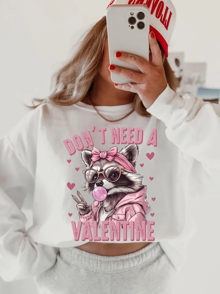 Dont Need a Valentine Png, Funny Raccoon Valentines Day Png, Sarcastic Humor Shirt Sublimation Design Png, Cute xoxo Raccoon png, Galentine