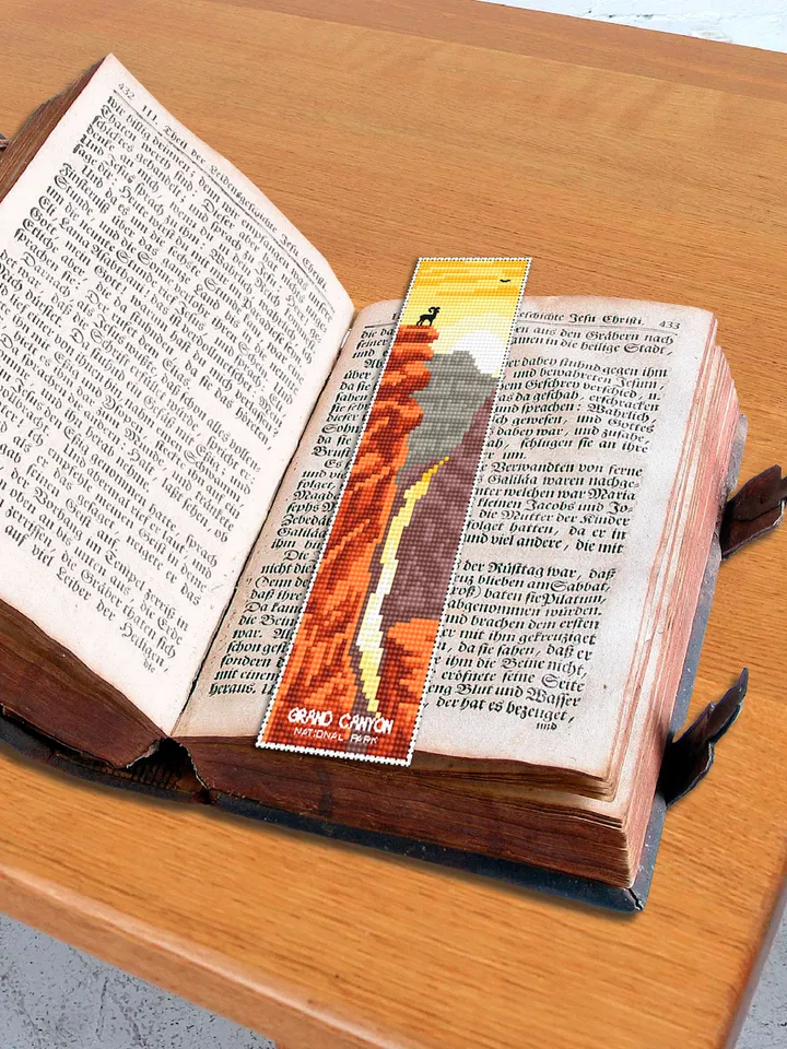 National park bookmark cross stitch pattern PDF download Nature cross stitch chart, Digital bookmark pattern PDF, Grand canyon, Rocks #B169