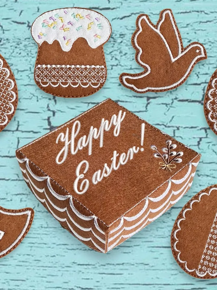 Set of Easter decorative toys “Gingerbread cookies with icing”