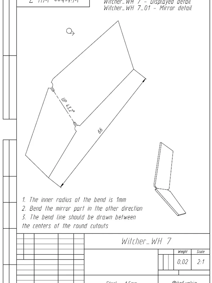 Welding Project Plans Drawings Witcher Wolf (DXF, PDF)