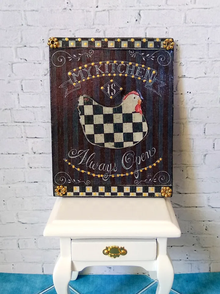 Panel. Picture. Dollhouse miniature.1:12 scale.