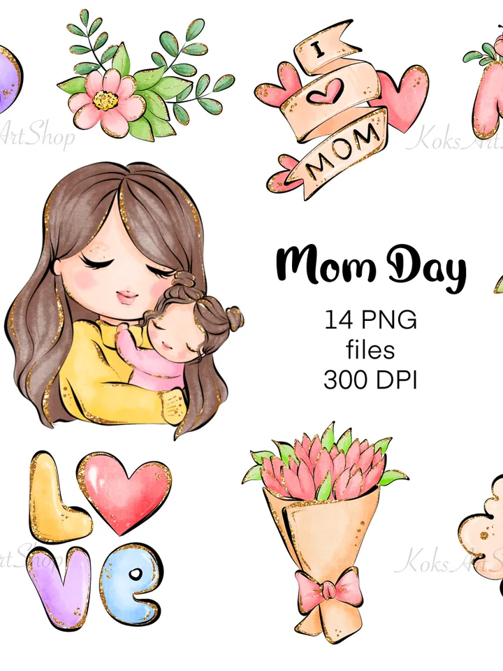 Mom Day clipart, Mother’s Day png clipart, Mother’s Day, Gift for mom, Mommy clipart, Mom stickers, Mommy stickers, Mother’s Day card