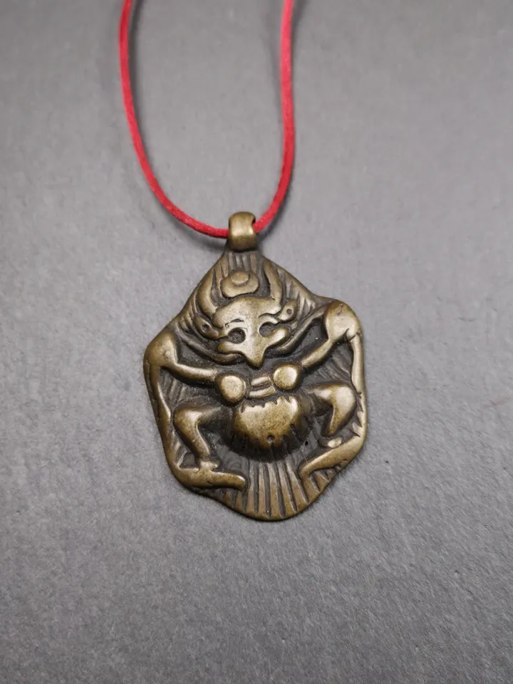 Gandhanra Antique Tibetan Buddhist Amulet Pendant - Garuda - The Golden-Winged Bird, Crafted from Copper,Size 2.1&quot; * 1.4&quot;