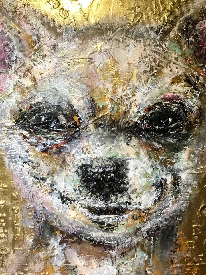 Chihuahua painting on canvas board,original acrylic mix media artwork,funny animals painting,gift for chihuahua lovers