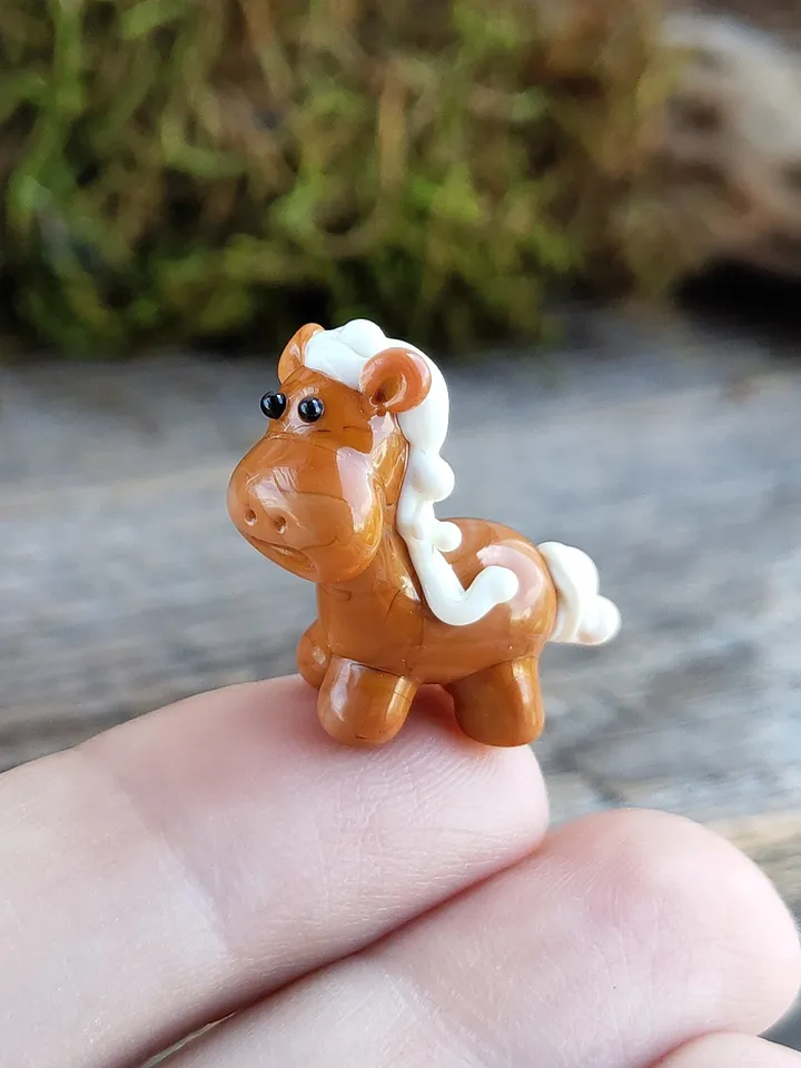 TINY GLASS ANIMALS Horse gifts Horse figurine Miniature horse ornament Glass Horse sculpture Horse decor Tiny horse glass figurines