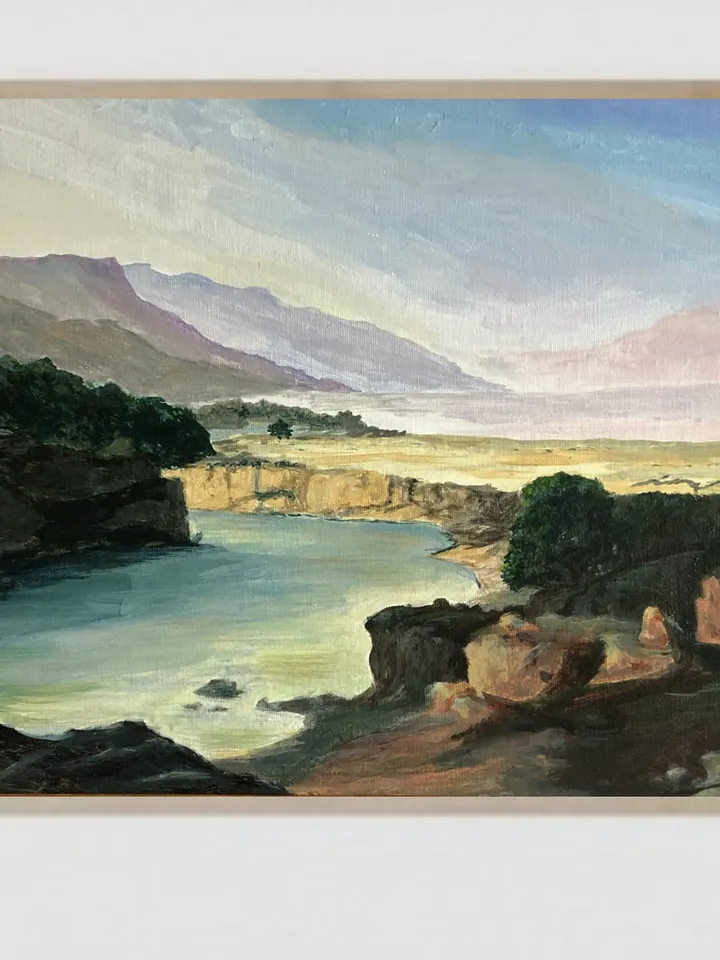 Holy land wall art modern artwork landscape 12 by 16 inches original acrylic painting hand painted