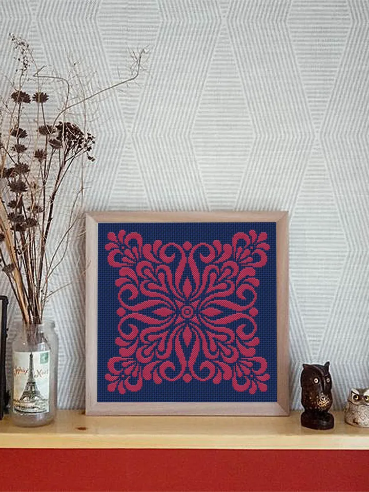 Square mandala cross stitch pattern PDF download Flower mandala ornament cross stitch chart, Mandala pattern digital PDF, Home decor #M144