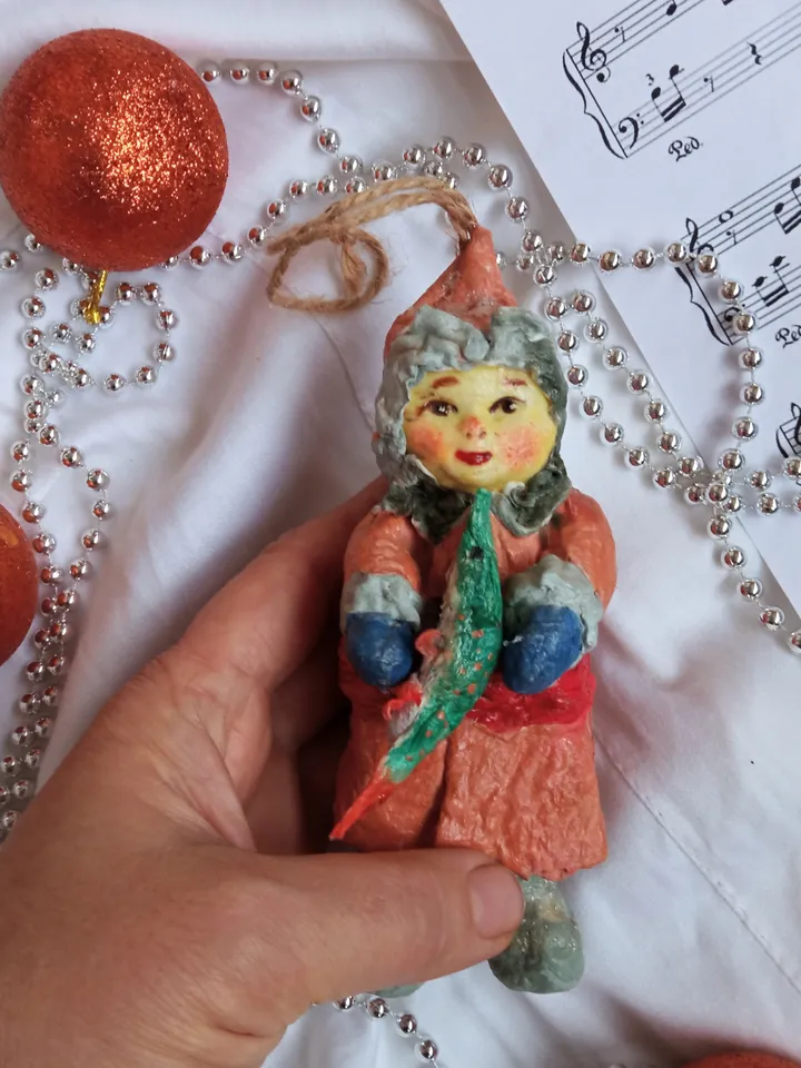 Art doll Collectible Fish Boy Pendant: Emely's Handmade Masterpiece Christmas decorations
Christmas tree toy. Christmas ornaments. Holiday gifts