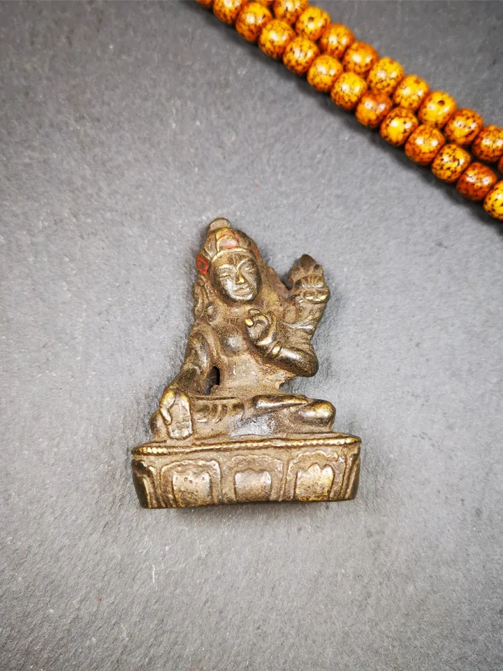 Gandhanra AcientTibetan Buddhist Statue,Terma,Green Tara,60 Years Old