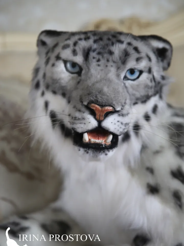 Snow leopard Elbrus plush animals. Ooak toy. Snow leopard stuffed toy READY TO SHIP