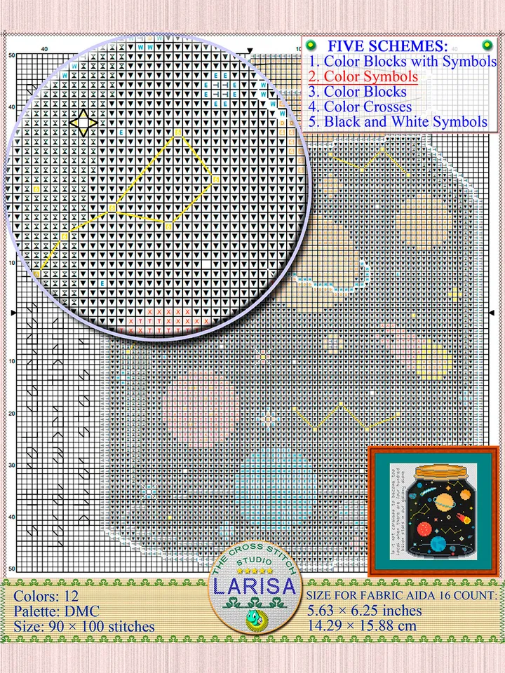 Galaxy Cross Stitch Pattern | Galactic Jar | Explore the Cosmos