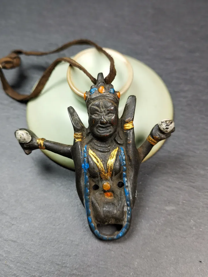 Gandhanra Acient Tibetan Buddhist Statue,Sukhasiddhi Dakini,Shangpakagyu White  Dakini Khechari,Kachod Karmo,Tantric Female Buddha,2.8&quot;