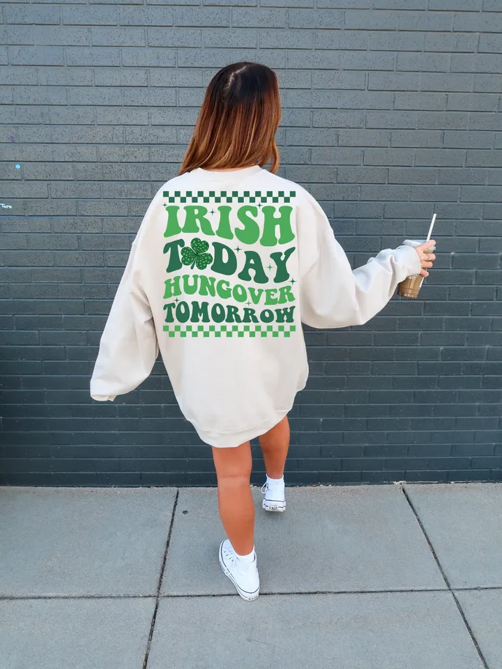 Irish Today Hungover Tomorrow Svg Png, Shamrock Svg, St Patricks day shirt, Funny St Patricks Svg Png, Digital Download, Sublimation