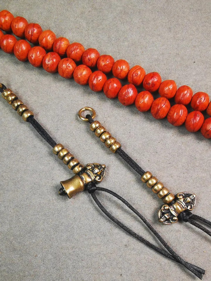Gandhanra Handmade Tibetan Buddhist Mala Counters,Prayer Bead Counters,with Dorje and Vajra Pendant,Made of  Brass