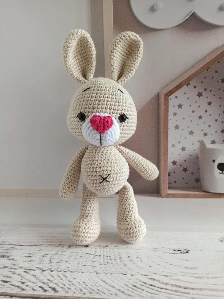 Hand woven bunny,stuffed toys animals, Christmas gift for kids, first toy,