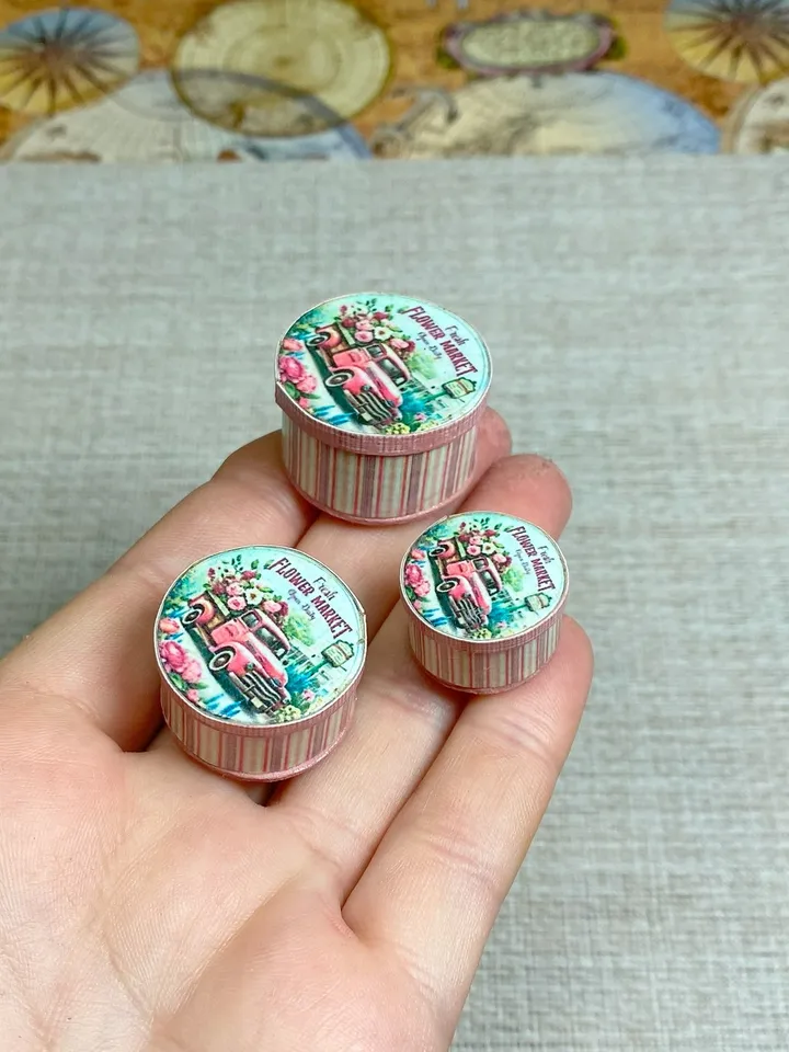 Vintage dollhouse boxes. 1:12. Dollhouse miniature.