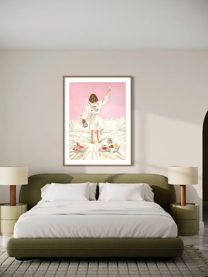 Pink Champagne Wall Print, Watercolor Painting, Champagne Lovers, Pink Aesthetic, Cute Pink Decor, Feminine Art Poster, Pink Feminine Print