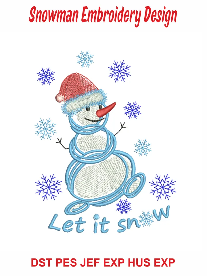 Snowman Embroidery Design