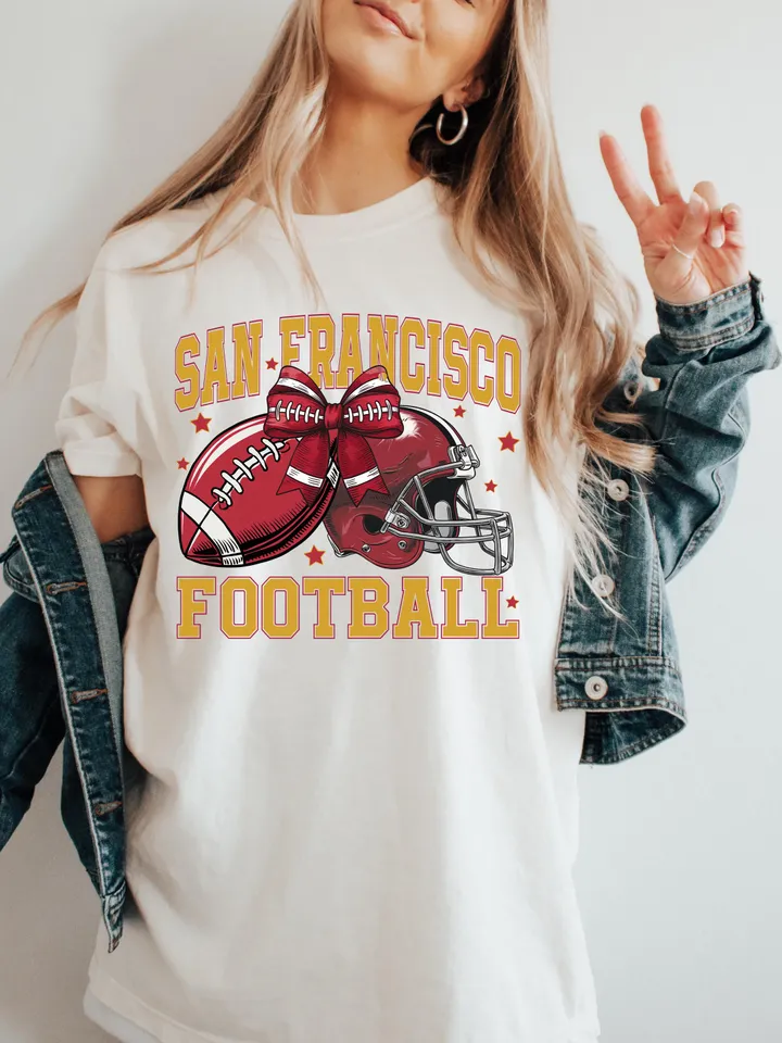 San Francisco Football png, Coquette Football PNG, Football PNG, Football Team PNG, Football Sweatshirt, Football Digital Red Team Football