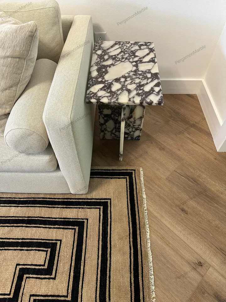 Rectangle model calacatta viola side table, end table, free shipping, handmade, choose your own stone