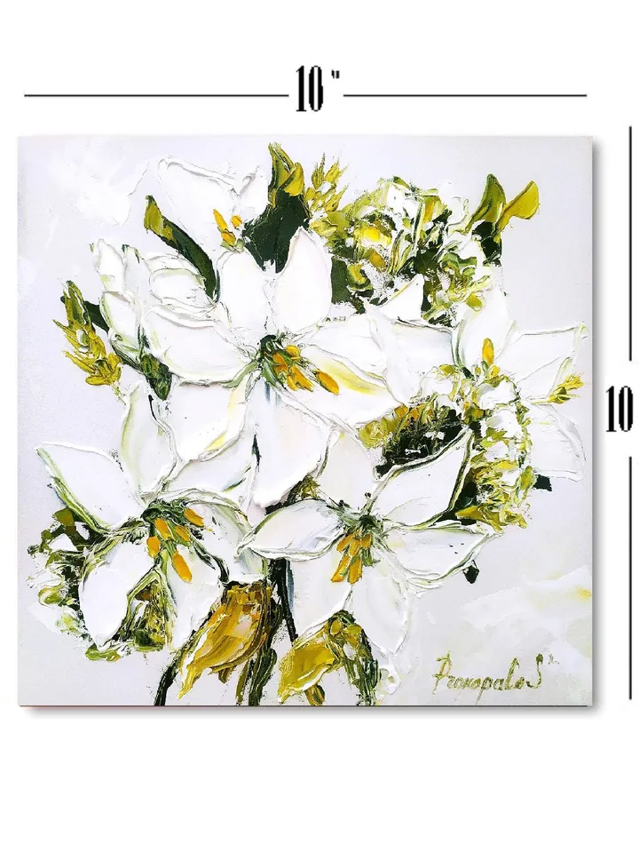 Lily Painting Flower Original Art Original Oil Painting Painting Painting Abstract  Floral Painting  Gift 10 by 10 in by ArtProkopaloSv