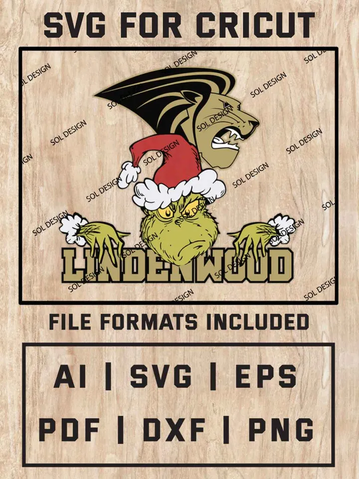 Grinch Lindenwood Lions SVG, NCAA SVG Design, NCAA Lindenwood Lions SVG, NCAA Lions Cricut, Christmas Svg, Grinch svg, Digital Download