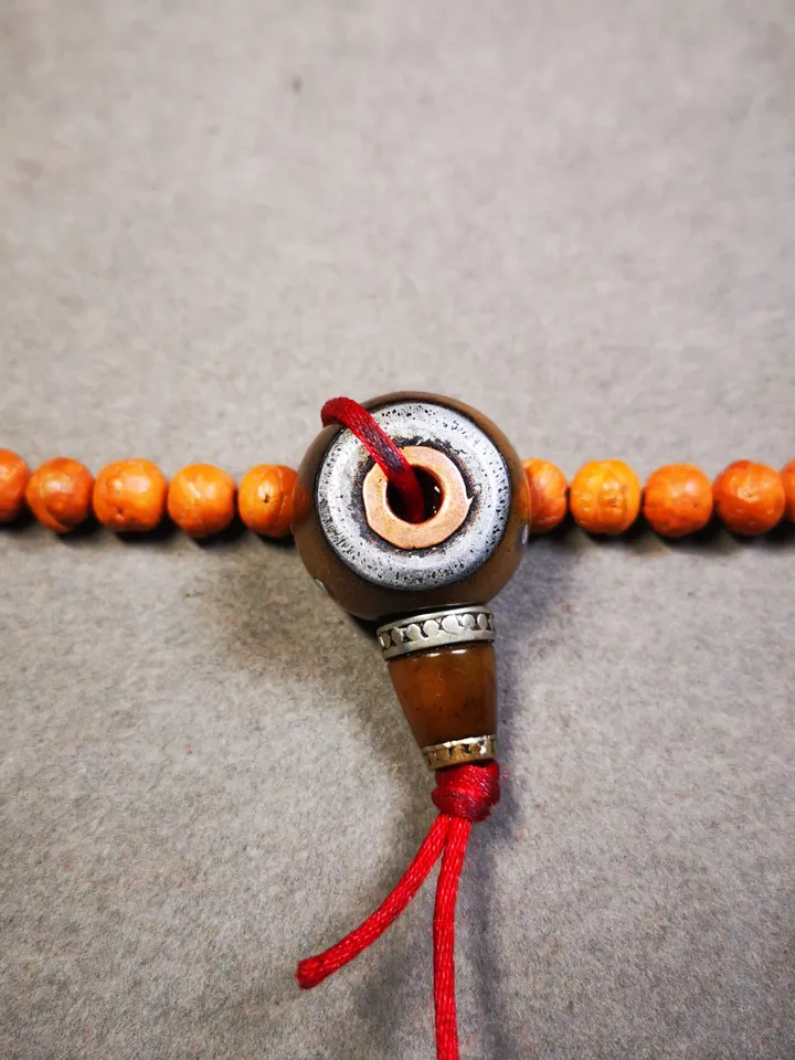Gandhanra Tibetan Yak Bone Carved Guru Bead,Big Size T-drilled 3-Hole Prayer Bead,Mala Bead,Connector Bead for Buddhist Bead Accessories