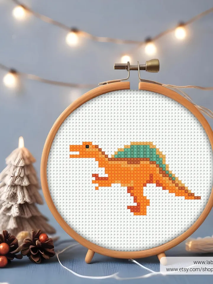 Bundle mini Dinosaurs 8 Cross stitch patterns, contemporary, Abstract, 3 inches, beginner, modern chart, gift DIY, embroidery, instant PDF