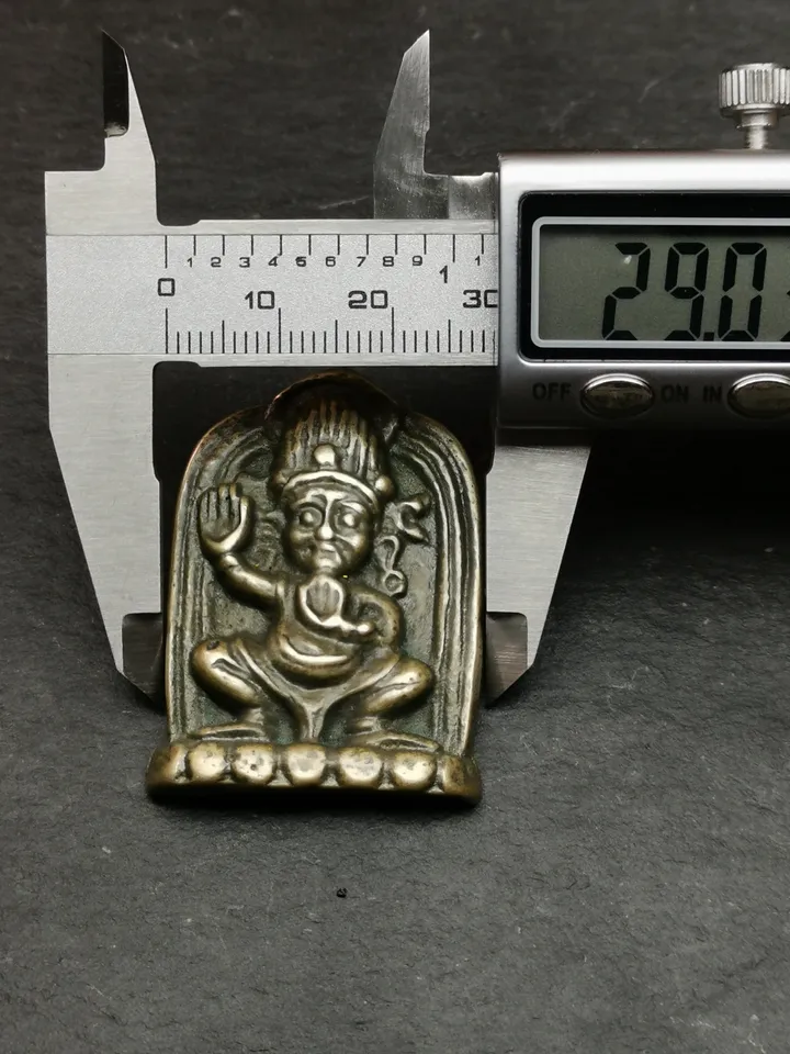 Gandhanra Unique Vajrapani Amulet Badge,Tibetan Buddhism Statue,the Protector and Guide of Gautama Buddha,Made of Bronze