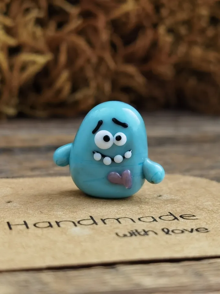 Tiny monster miniature, glass monster figurine, monster sculpture for terrarium decoration or fairy garden decor