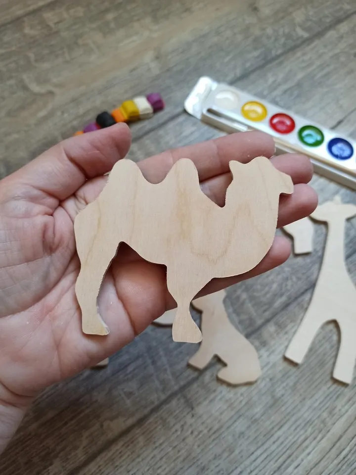animal figurines for painting,kids craf kit ,set Wooden Shape For Craft