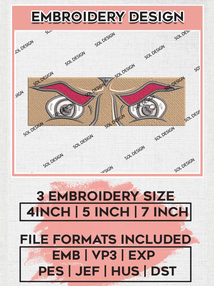 NCAA Sacred Heart Pioneers Team Eyes Logo Embroidery Design Files, NCAA Sacred Heart Pioneers Machine Embroidery, NCAA Teams, 3 sizes, NCAA Machine embroidery designs, Digital Download