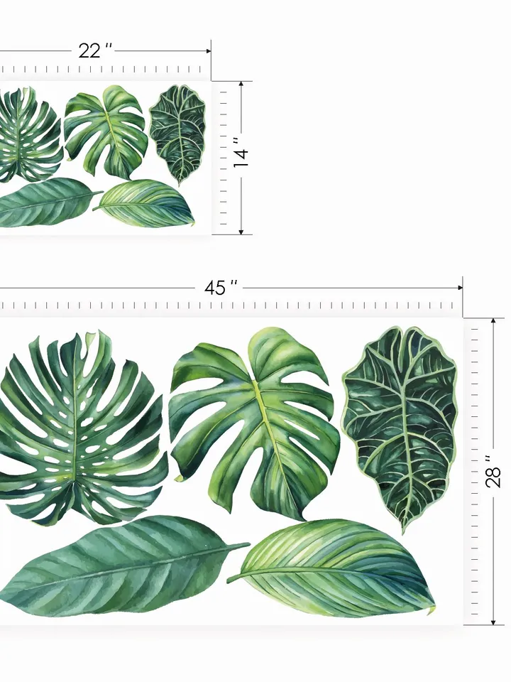 Palm leaves Wall Decal Headboard Greenery Botanical Tropical el84