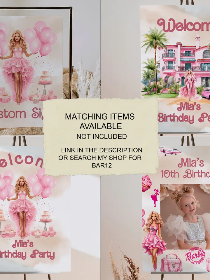 Doll Party Birthday Invitation; hot pink doll party birthday invitation editable template; cute doll girl birthday party bar12