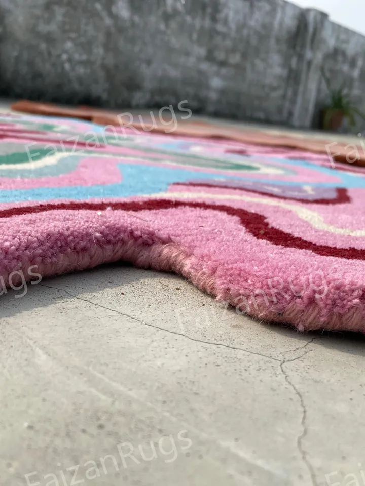 Funky rug, stunning pink rug, hand-tufted area rug, kitchen rug, living room rug, kids' rug, 3x5, 5x7, 6x9, 7x10, 8x10, 9x12, custom rug.