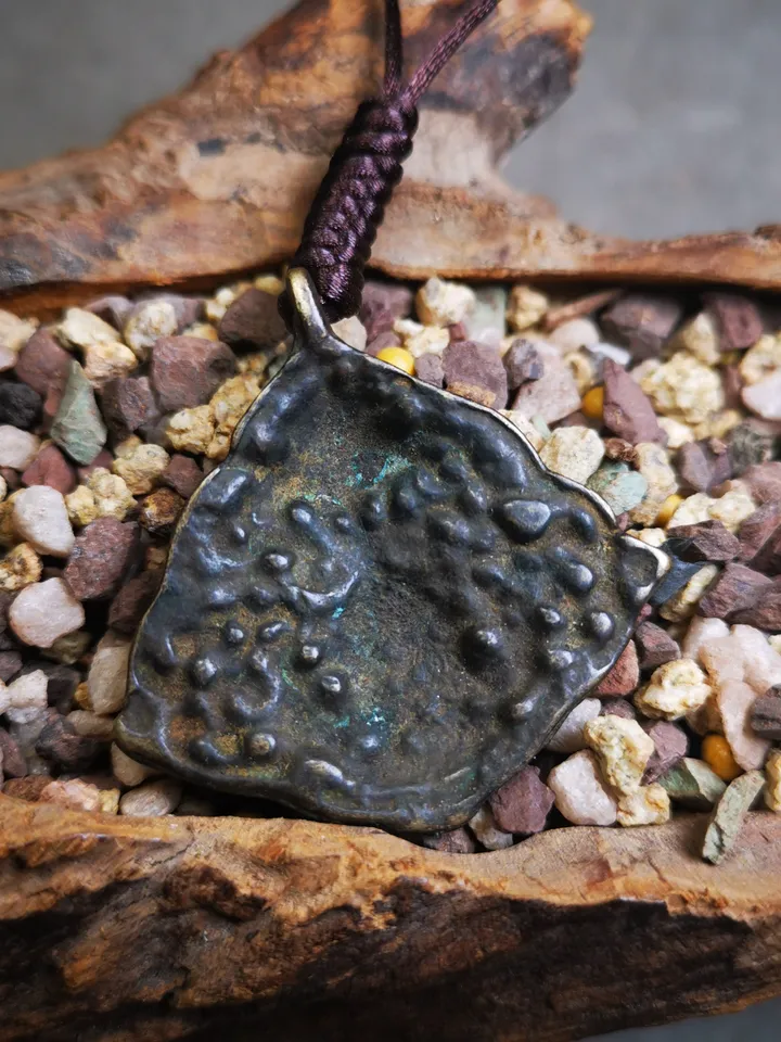 Gandhanra Handmade Tibetan Buddhist Amulet, Vase and Golden Fish Badge, Made of Thokcha