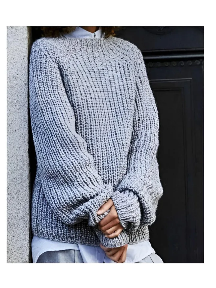 Chunky sweater knitting pattern, easy sweater , pullover women, beginner pattern instant download
