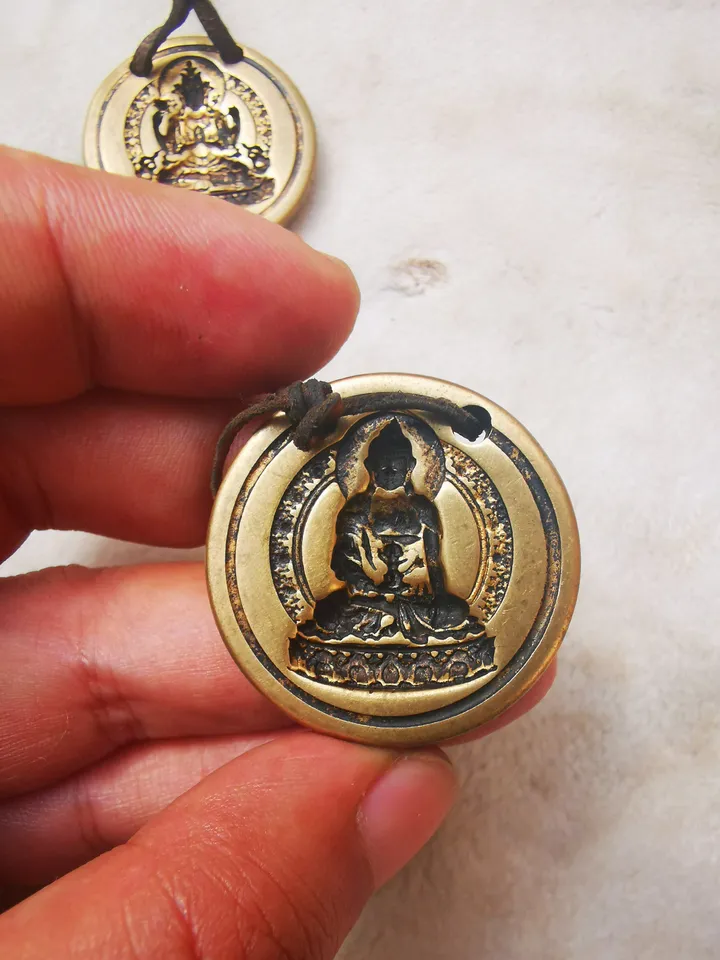 Gandhanra Old Tibetan Buddha Statue Tsa Tsa Mold Amulet,Copper Mould For Making Clay Buddha Statue, DIY Tsha Tsha Statue,Pendant