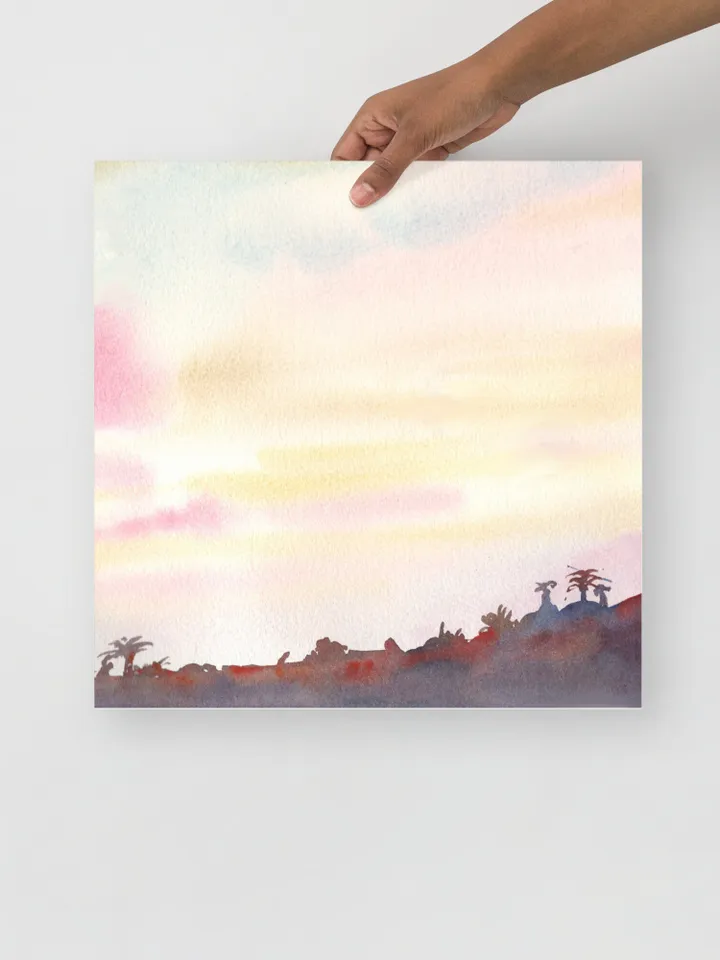 Landscape Watercolor Wall Art Print Forest Trees Art Landscape Wall Art Mountain Poster Watercolor Landscape living Room Print still Life