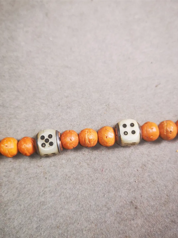 Gandhanra Yak Bone Carved Tibetan Mala Spacer Beads,Dice Marker Beads for Prayer Beads Necklace Accessories,0.43&quot; × 0.4&quot;