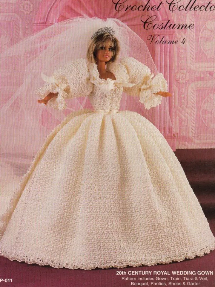 Barbie Dress Crochet Pattern Vintage for Dolls 11-1/2" Digital Download PDF