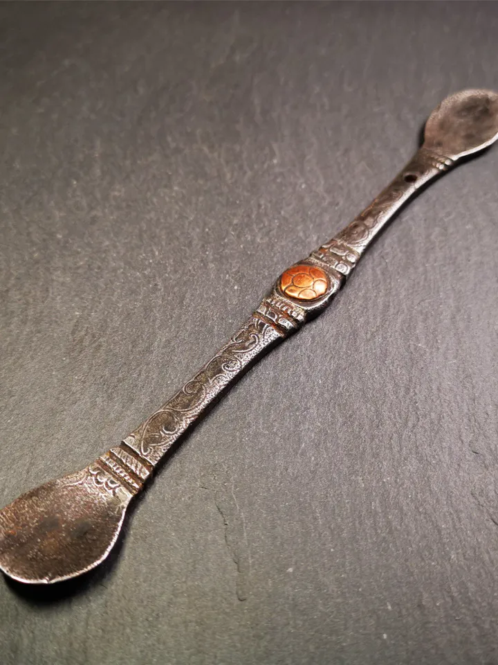 Gandhanra Handmad Tibetan Buddhist Tsog Offering Spoon,Serving Ritual Implement for Worship Ceremony,7.5" Length